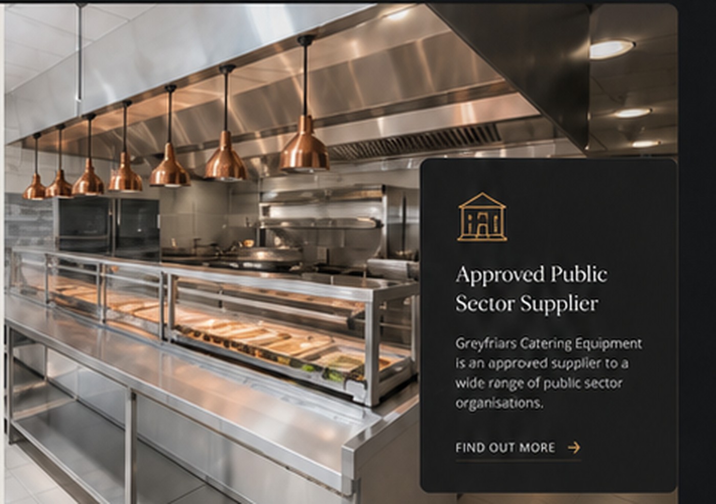Commercial kitchen serving line